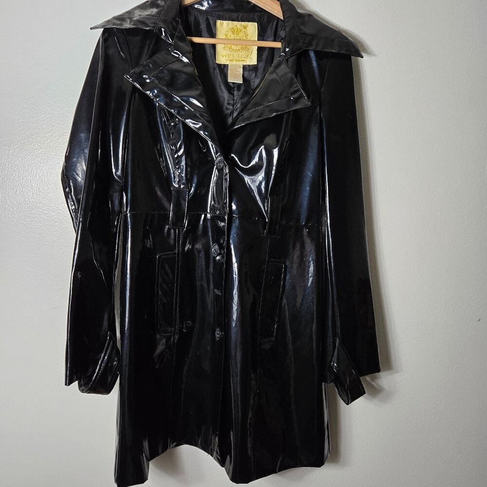 Faux Latex Duster Coat